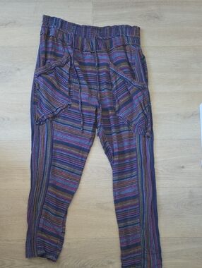 Anthropologie Multicolor Crochet-looking Straight Leg Pants (Harem Style)